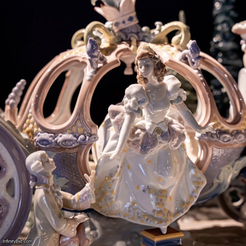 Lladró Cinderella’s Arrival Sculpture - Limited Edition High Porcelain Masterpiece - Monumental Fairy Tale Carriage Scene - SKU 01001785