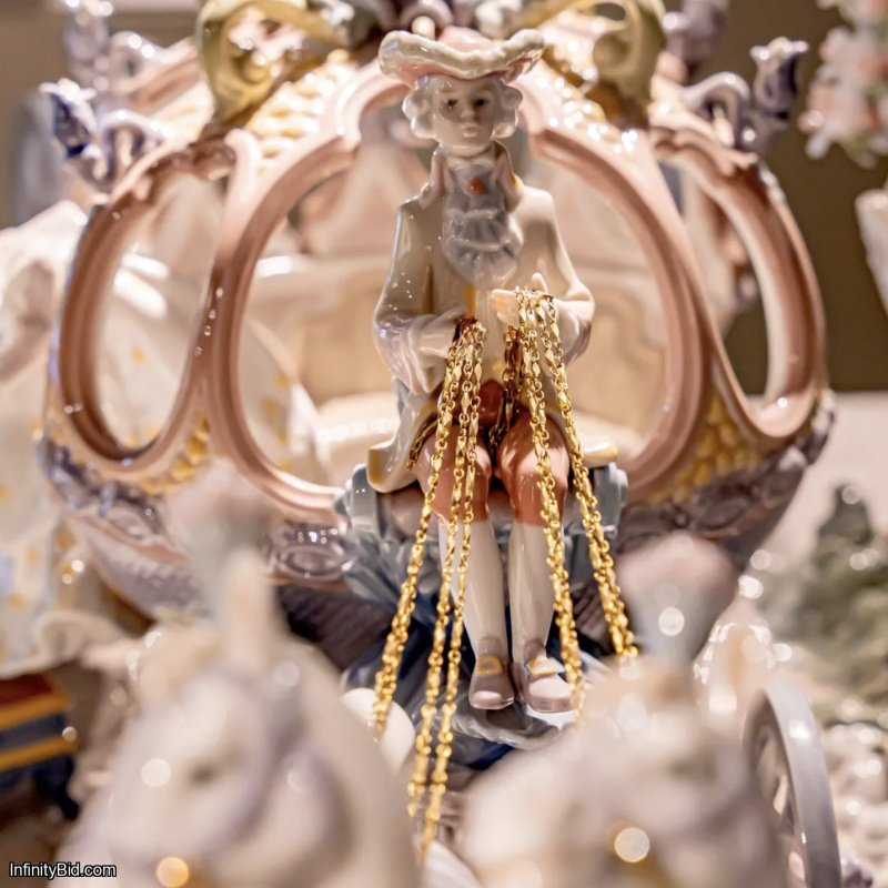 Lladró Cinderella’s Arrival Sculpture - Limited Edition High Porcelain Masterpiece - Monumental Fairy Tale Carriage Scene - SKU 01001785