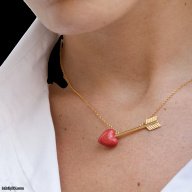 Lladró Crush Heart Pendant – Porcelain & Gold-Plated Sterling Silver Necklace | SKU 01010304