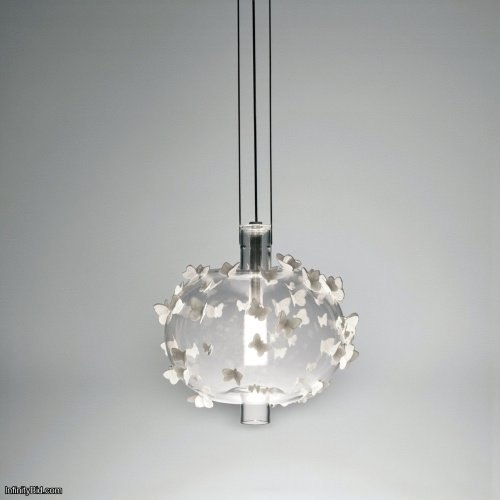 Lladro Freeze Frame Butterflies Ceiling Lamp – Hand-Blown Glass and Porcelain Art SKU: 01017048