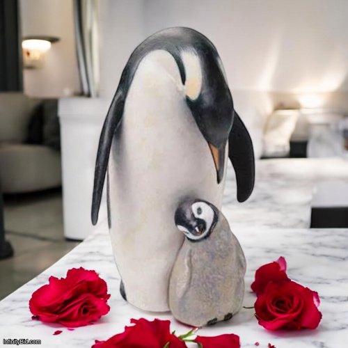 Lladro Penguin Love Figurine – Retired 2025 SKU: 01012519