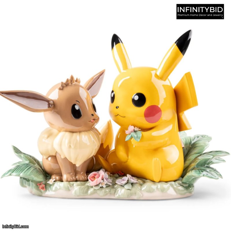 Lladro Pikachu and Eevee Sculpture – 30th Anniversary Limited Edition SKU: 01009817