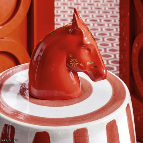 Lladró The Horse Sculpture (Red–Gold)  SKU: 01009788