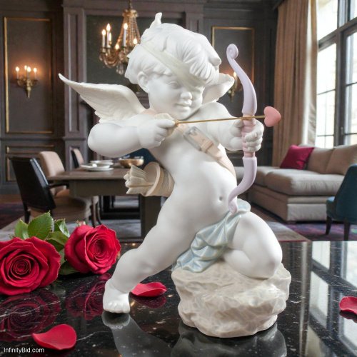 Lladró “Straight to the Heart” Cupid Angel Figurine SKU: 01009209