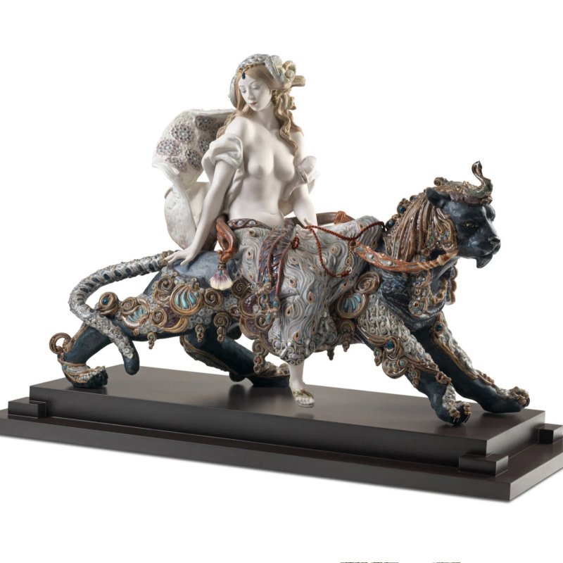 Lladro Bacchante on a Panther Woman Sculpture — Limited Edition SKU: 01001949