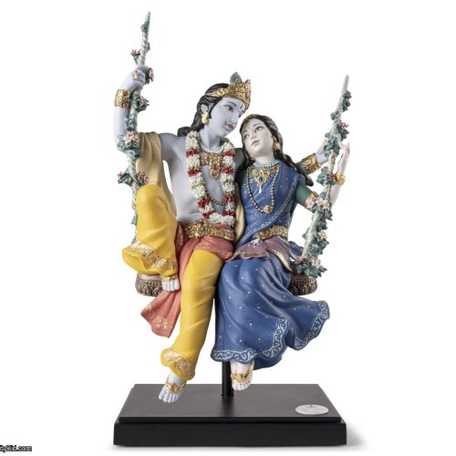 Lladro Radha Krishna on a Swing Sculpture – Limited Edition  SKU: 01002036