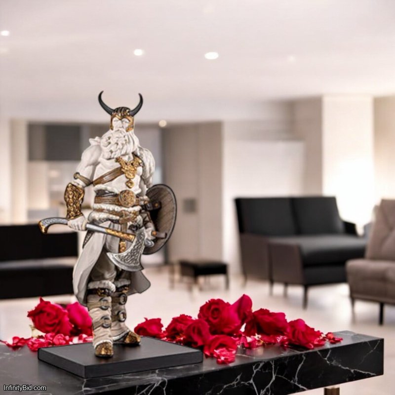 Lladro Odin Sculpture – Norse Mythology Masterpiece in Matte Porcelain 01009028