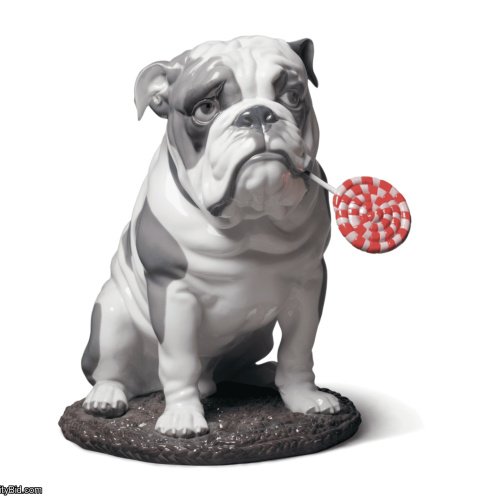 Lladro – Bulldog with Lollipop Dog Figurine  SKU: 01009234