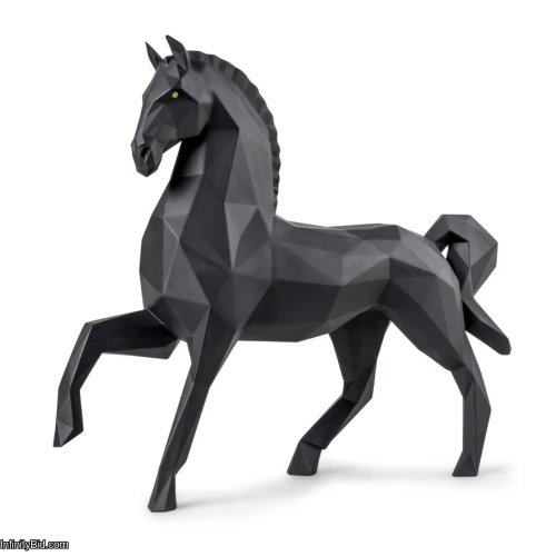 Lladro Horse Sculpture – Matte Black SKU: 01009796