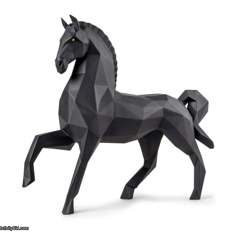 Lladro Horse Sculpture – Matte Black SKU: 01009796