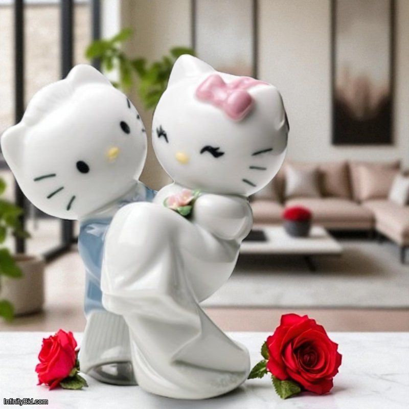 Lladró Hello Kitty Gets Married! Porcelain Figurine – Wedding Edition SKU: 02001662