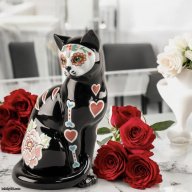 Lladró Catrina Cat Figurine Day of the Dead Gloss Porcelain Sculpture 01009481