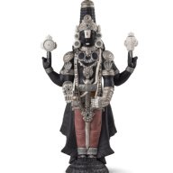 Lladró Lord Venkateswara Sculpture (Black & Silver Porcelain) | SKU: 01009811