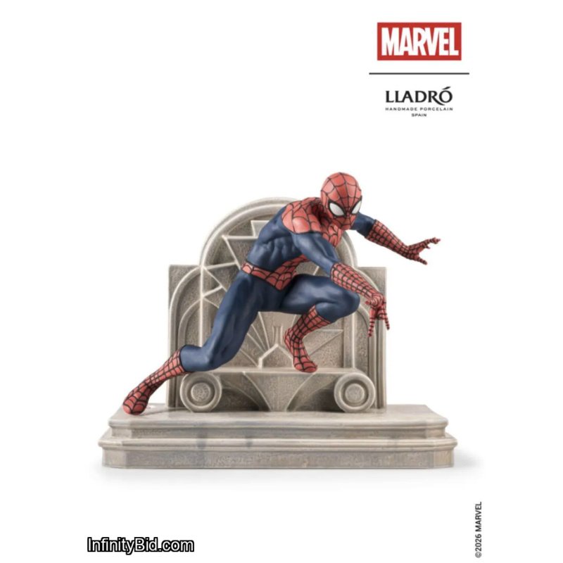 Lladro Spider Man Sculpture Marvel Porcelain Statue Limited Ed 01009818 New