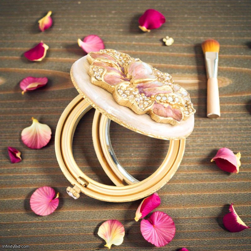 Jay Strongwater Angela Round Floral Compact SKU: SCB8076-281