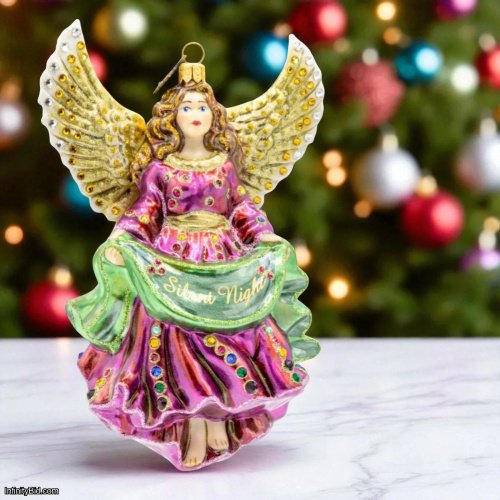 Jay Strongwater Silent Night Angel Ornament – Hand-Painted Glass with European Crystals SKU: SDH20124-250