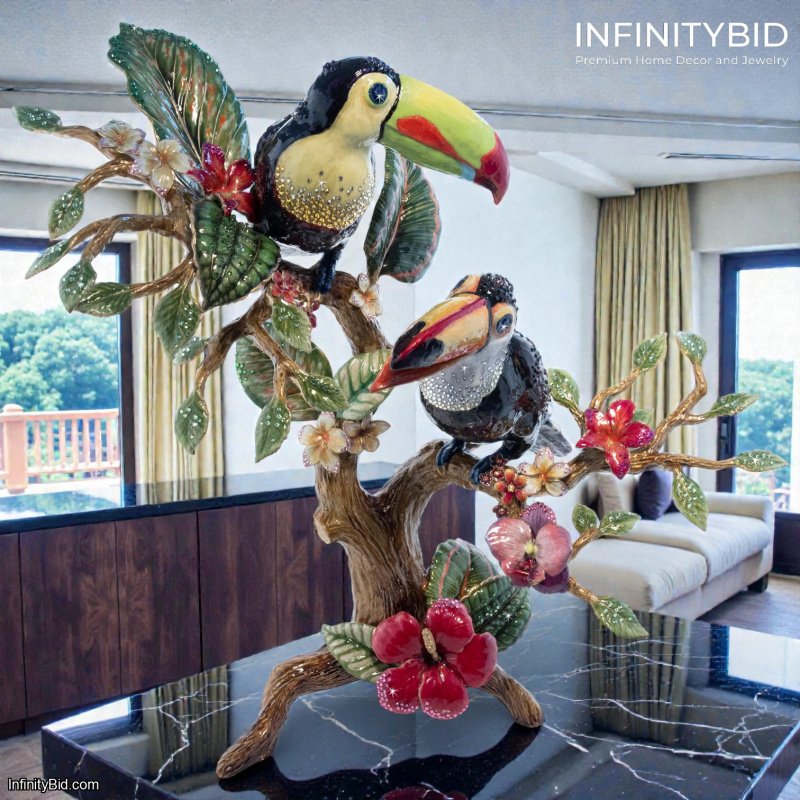 Jay Strongwater Lucy and Axel Toucan Objet – A Masterpiece of Tropical Luxury SKU: SDH2569-471