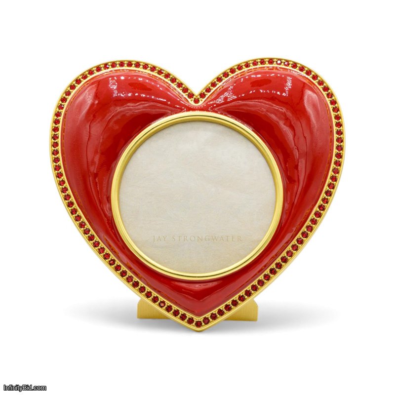 Jay Strongwater Chantal Heart Frame – Ruby SKU: SPF5809-256
