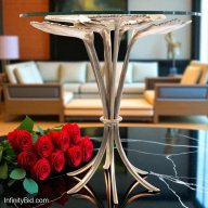Jay Strongwater Lola Ginkgo Leaf Side Table SKU: SHW3331-232