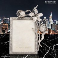 Jay Strongwater Irene Tulip 5x7 Frame – Silver Composition Collection SKU: SPF5816-696