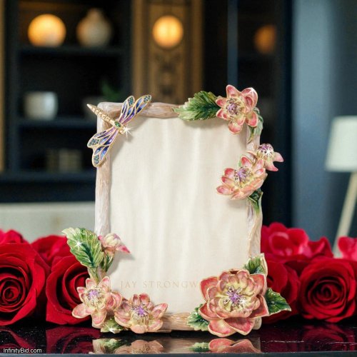 Jay Strongwater Danika 5" x 7" Dahlia Frame – SKU: SPF5902-256