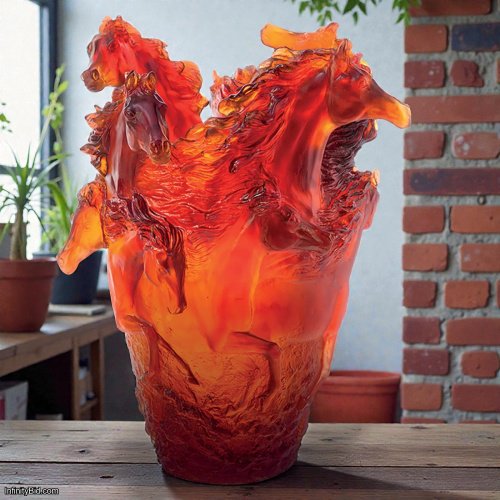 DAUM Cavalcade Large Vase – Amber SKU: 05358