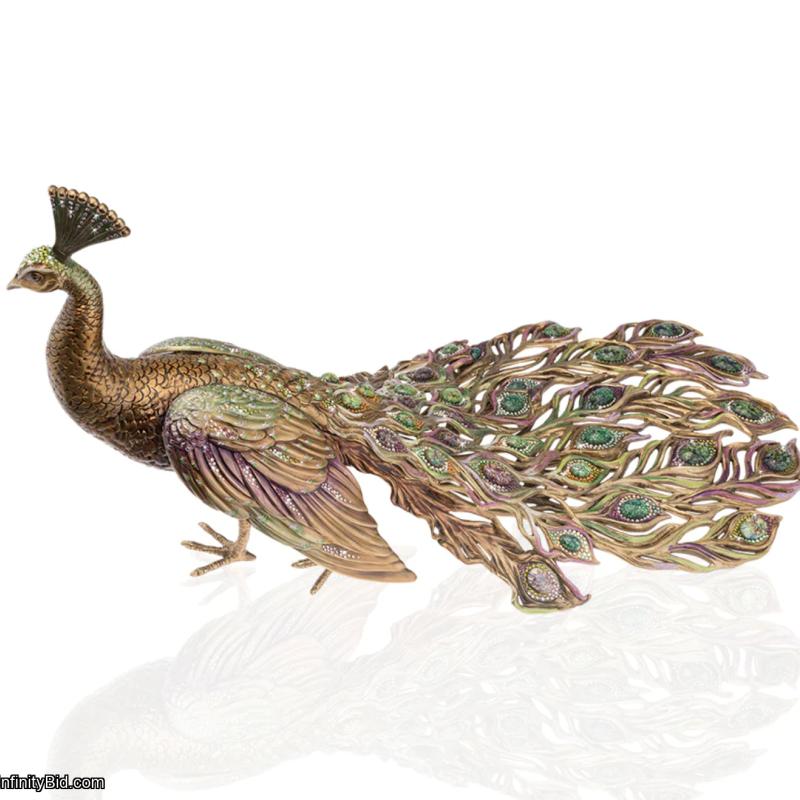 Thesues Grand Peacock Figurine JAY STRONGWATER SDH1778-456
