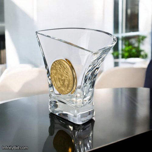 Versace Medusa Madness Clear Crystal Vase – Semicircle 18 cm – SKU: 69082-321356-47018