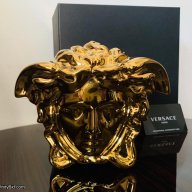 Versace by Rosenthal Medusa Grande Gold Vase – 15 cm / 5.9 in | Luxury Designer Porcelain  A Striking Fusion of Art, Mythology, and Elegance SKU: 14493-426157-26015