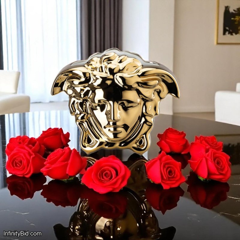 Versace Medusa Grande Gold Vase | 9cm Designer Porcelain | New in Box