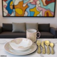 Versace Kids – Barocco Rose 7-Piece Children's Dining Set Fine Porcelain | Barocco Gold Cutlery | Made in Germany | NEW 2025