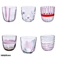 Carlo Moretti I Diversi Set of 6 Cream Tumblers – Authentic Hand-Blown Murano Glass