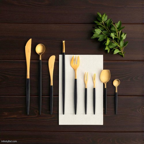 Cutipol GOA Gold 75-Piece Cutlery Set | Matte Brushed 24K Gold Plated | Made in Portugal