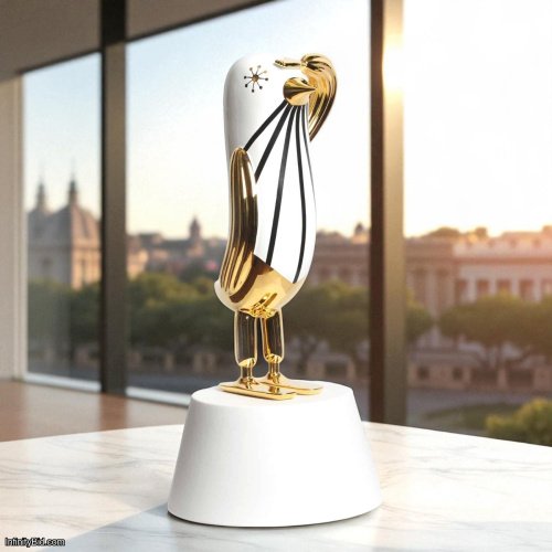 Bosa Hopebird Sculpture by Jaime Hayon – Glossy White & 24 kt Gold (Limited Edition)