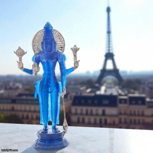 Daum Vishnu Sculpture – Limited Edition of 88 – 21.3" Pâte de Cristal Masterpiece  SKU: 05284