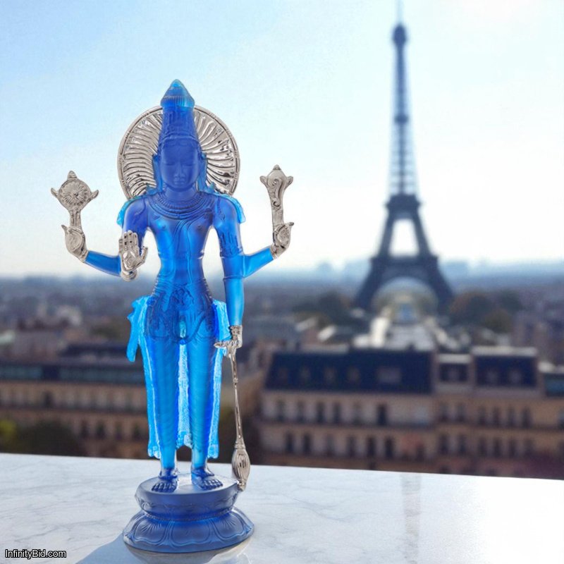 Daum Vishnu Sculpture – Limited Edition of 88 – 21.3" Pâte de Cristal Masterpiece  SKU: 05284