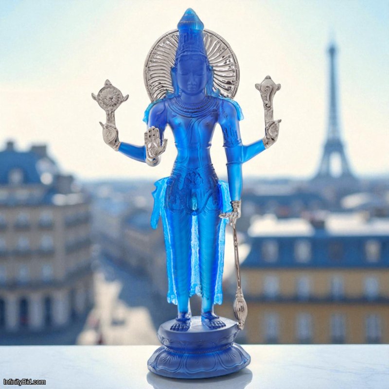 Daum Vishnu Sculpture – Limited Edition of 88 – 21.3" Pâte de Cristal Masterpiece  SKU: 05284