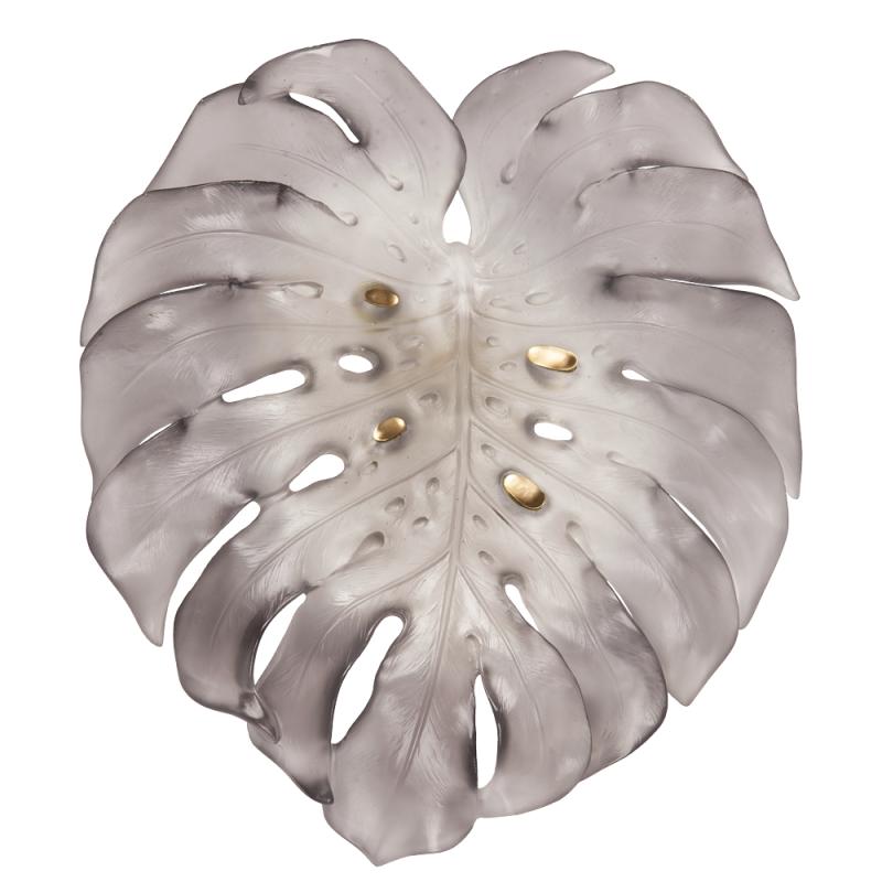 Daum Large Short-Fixture Monstera Wall Lamp in Grey by Emilio Robba 05319-2