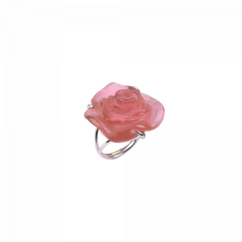 Daum Rose Passion Crystal Ring in Pink/Silver 05565-158