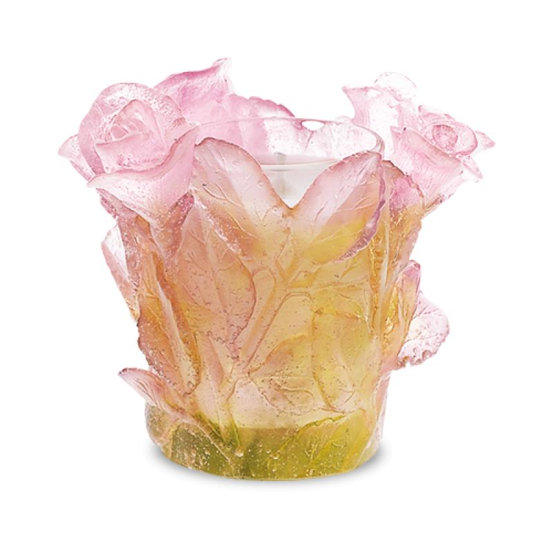 Daum Roses Candleholder in Pink 02666-1