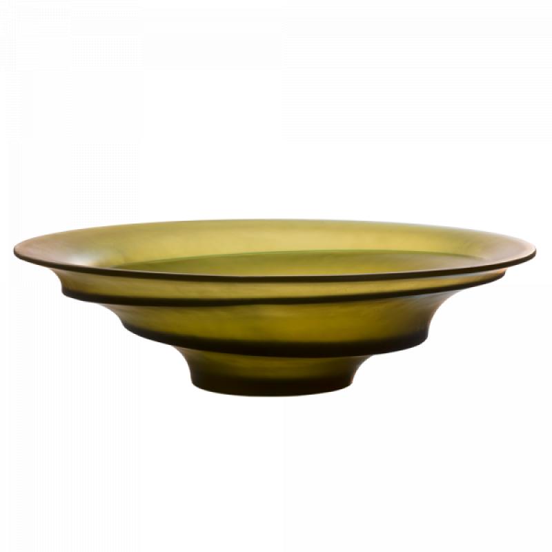 Daum Sand Centerpiece in Olive Green by Christian Ghion 225 ex 05591-1