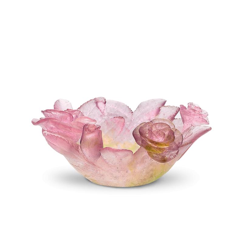 Daum Roses Bowl in Pink 01963