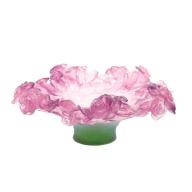 Daum Roses Footed Bowl in Pink 01612