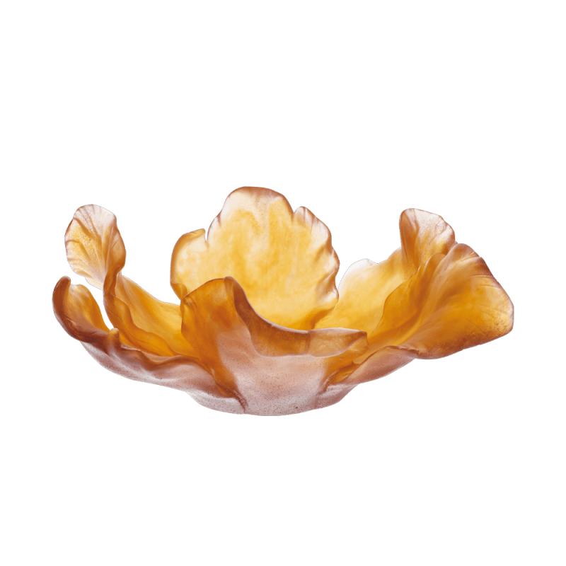 Daum Large Tulip Bowl in Amber 03579