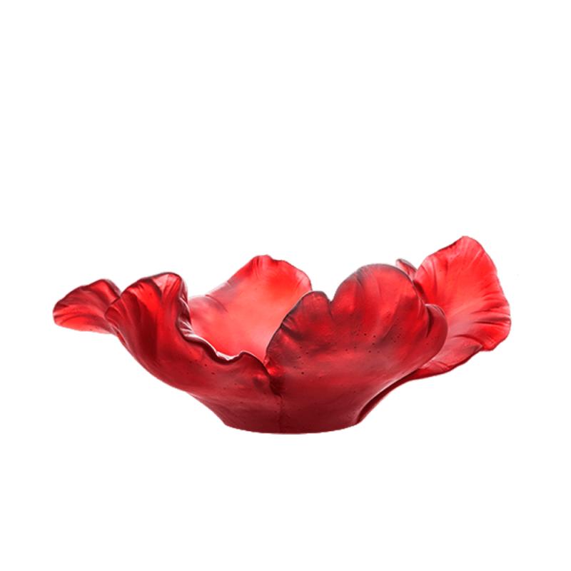 Daum Large Tulip Bowl in Red 03579-3