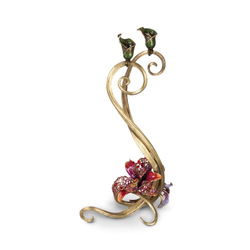 Jay Strongwater Roselyn Orchid Double Candlestick - Flora SDH2356-456