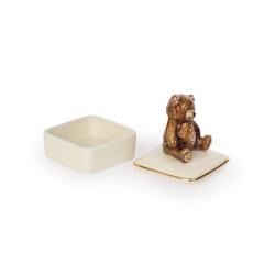 Jay Strongwater Roman Teddy Bear Porcelain Box SDH7372-280