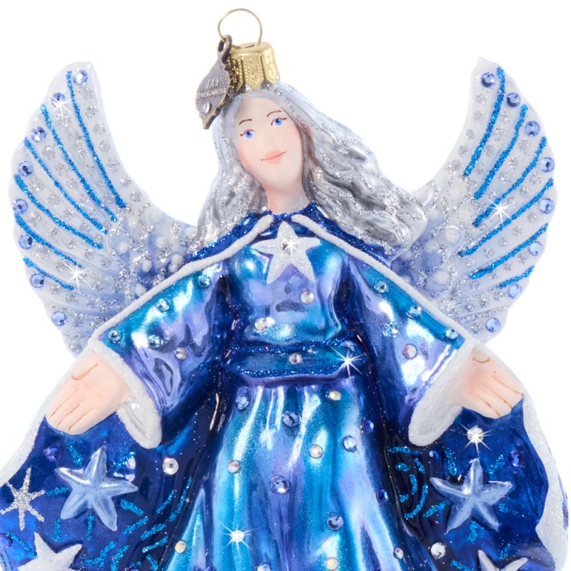 Jay Strongwater Night Angel Glass Ornament SKU: SDH20098-250