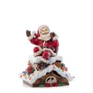 Jay Strongwater Rooftop Santa Musical Figurine - Jingle Bells SKU: SDH1976-250