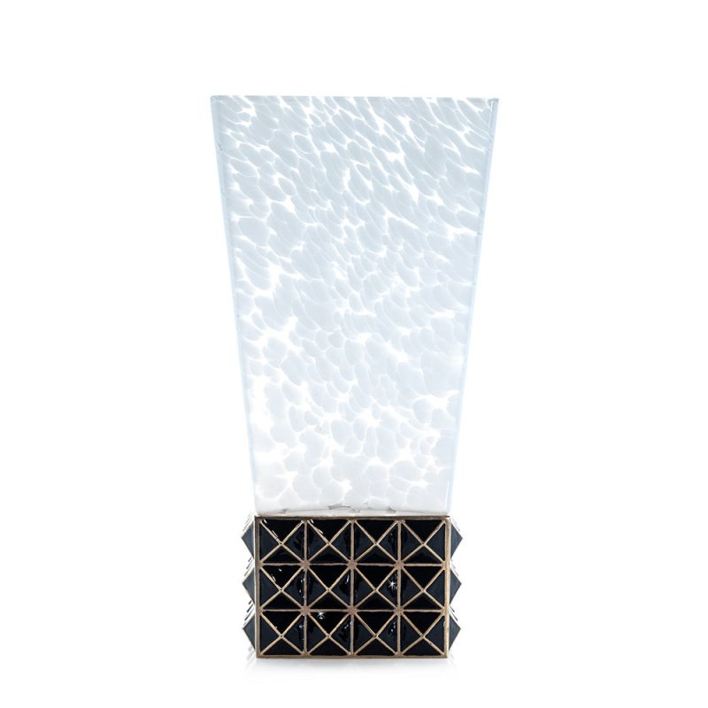 Jay Strongwater Opus Pyramid Vase Black & Gold 14K Gold SDH2536-220